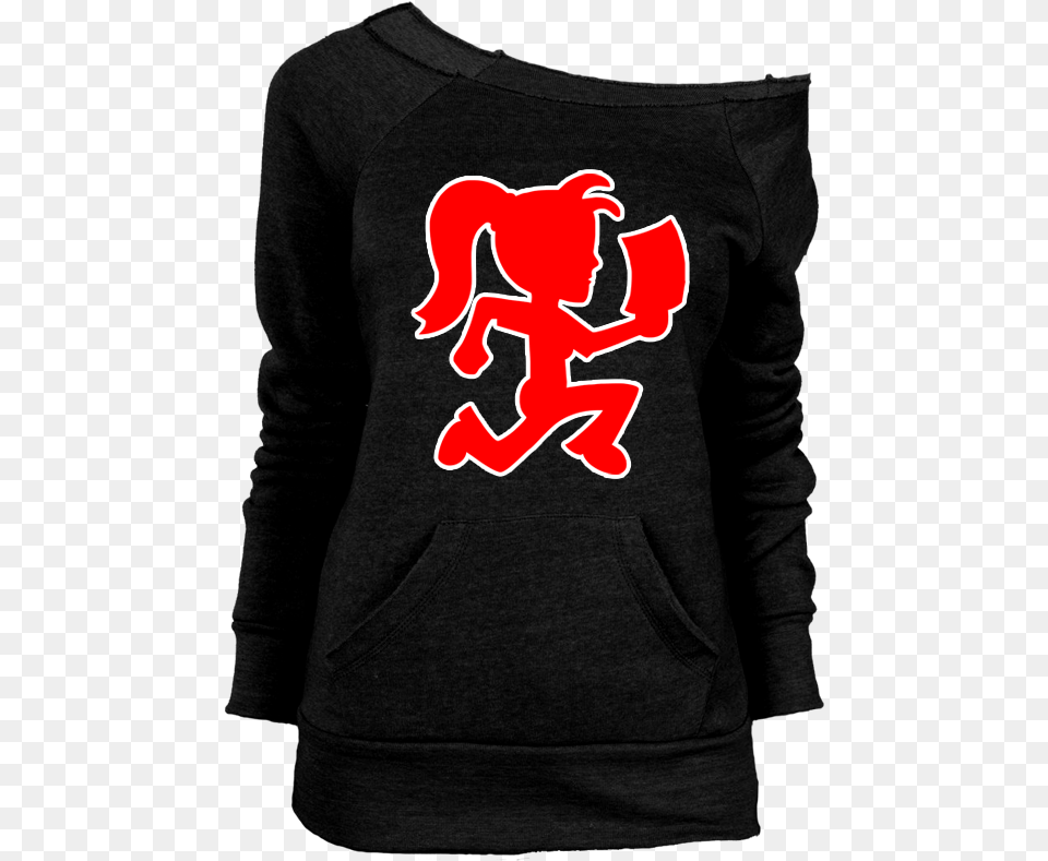 Off The Shoulder Sweatshirt Juggalo, T-shirt, Clothing, Long Sleeve, Sleeve Png Image