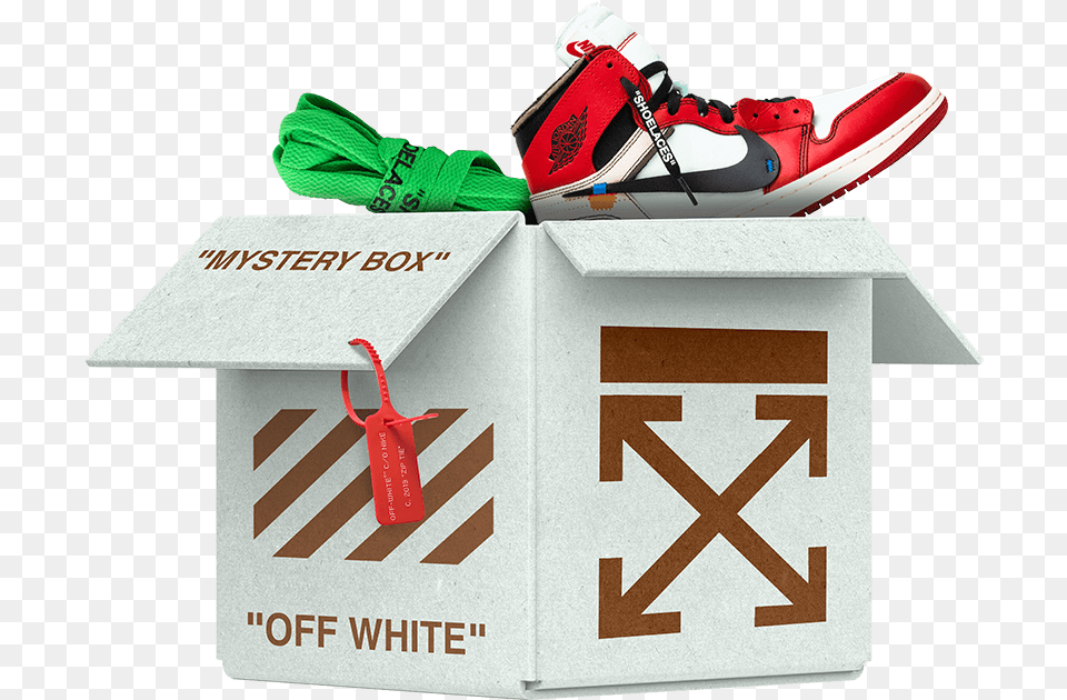 Off White 1 Online Mystery Boxes By Hypedrop Authentic Cardboard Packaging, Clothing, Footwear, Shoe, Sneaker Free Transparent Png