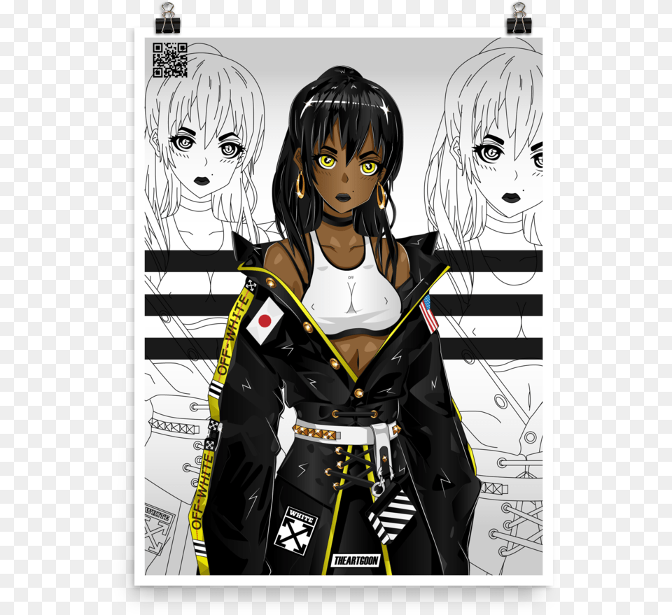 Off White Anime Girl, Book, Comics, Publication, Person Png Image
