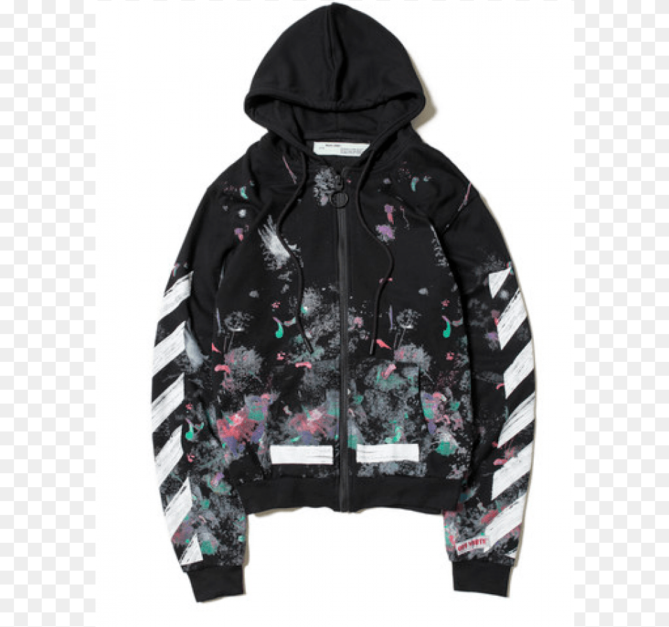 Off White Galaxy Hoodie, Clothing, Coat, Jacket, Knitwear Free Png
