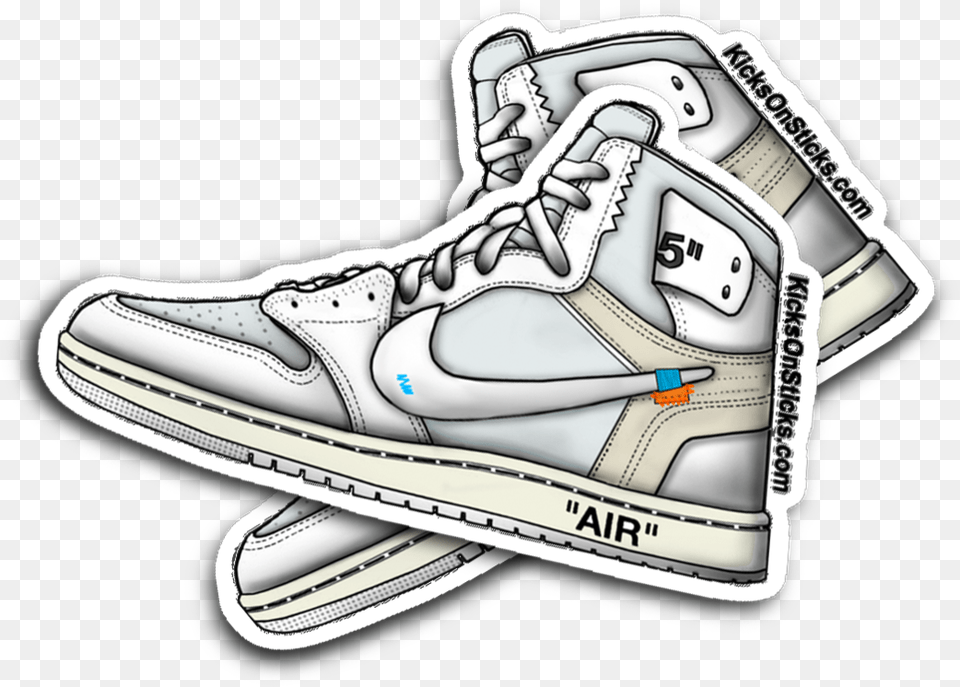 Off White Jordan 1 Sticker, Clothing, Footwear, Shoe, Sneaker Free Transparent Png