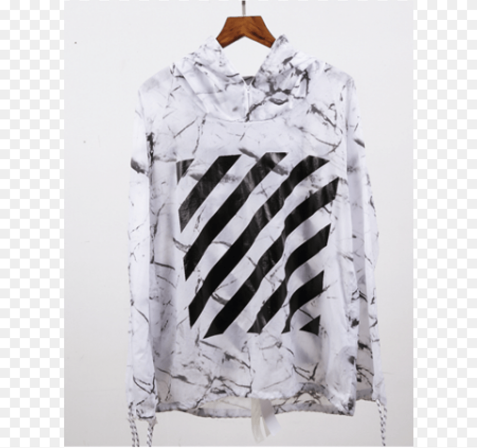 Off White Marble Windbreaker Jacket Off White Jacket White, Blouse, Clothing, Long Sleeve, Shirt Png Image