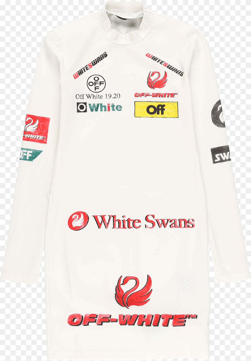 Off White Multi Logo Dress Off White Pre Fall, Clothing, Long Sleeve, Shirt, Sleeve Free Png