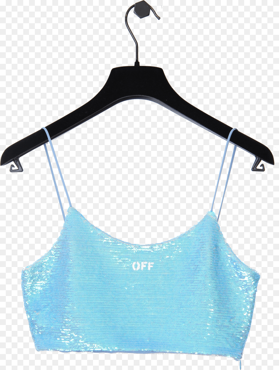 Off White Paillettes Logo Crop Top Light Blue, Symbol, Electronics, Hardware, Bulldozer Free Png