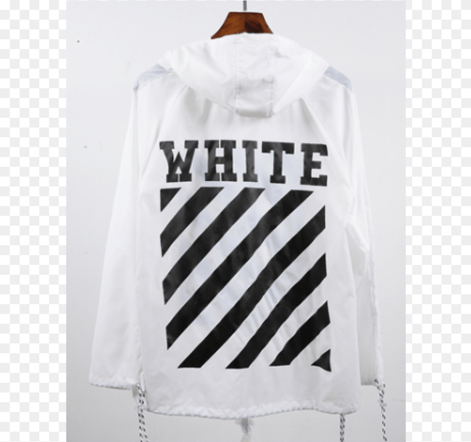 Off White Plain Windbreaker Jacket Off White Jacket White, Clothing, Coat, Shirt, Sleeve Free Png Download