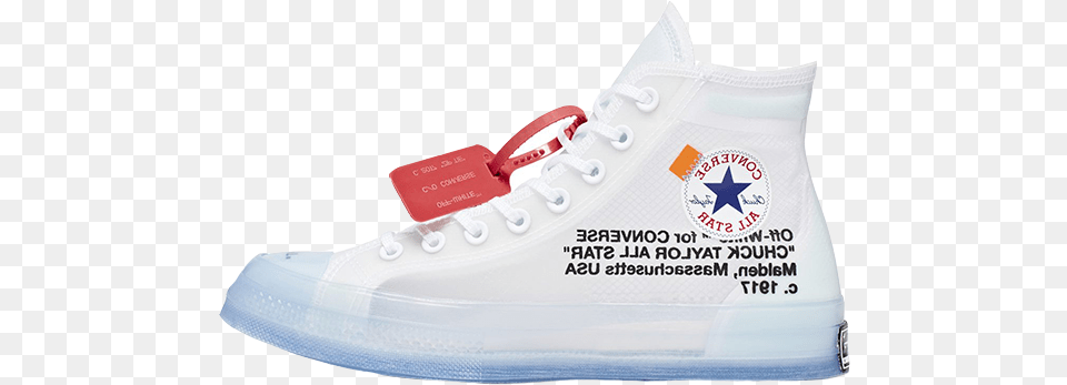 Off White X Converse Chuck Taylor All Star Where To Buy Off White All Star, Clothing, Footwear, Shoe, Sneaker Png Image