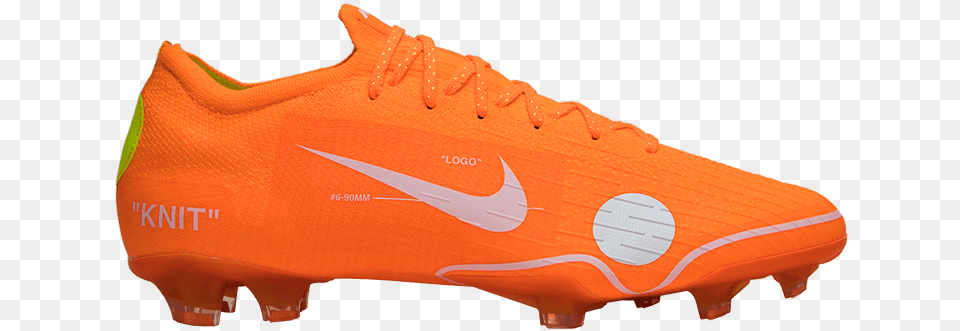 Off White X Mercurial Vapor 360 U0027orangeu0027 Nike Ao1256 810 Off White Soccer Boots, Clothing, Footwear, Shoe, Running Shoe Png