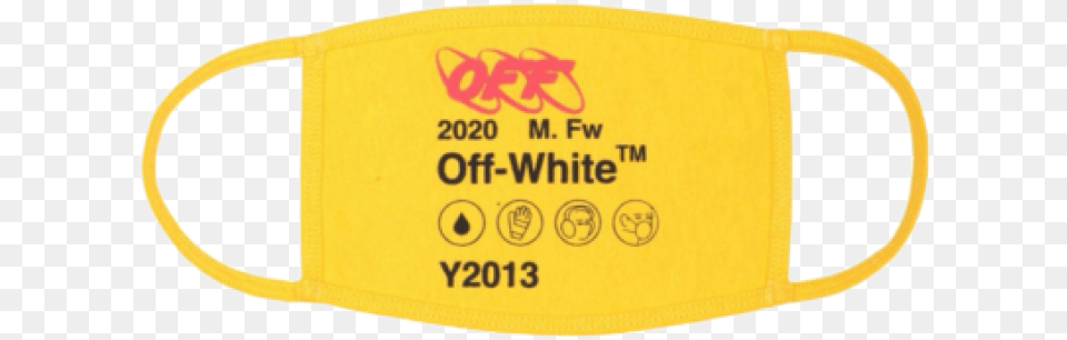 Off White Yellow Logo Face Mask Off White Face Mask, Accessories Free Png Download