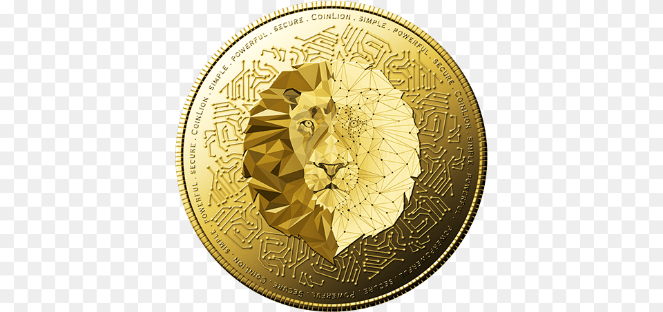 Offering Exchange Initial Blockchain Token Cryptocurrency Lion Coin, Gold, Money Png Image