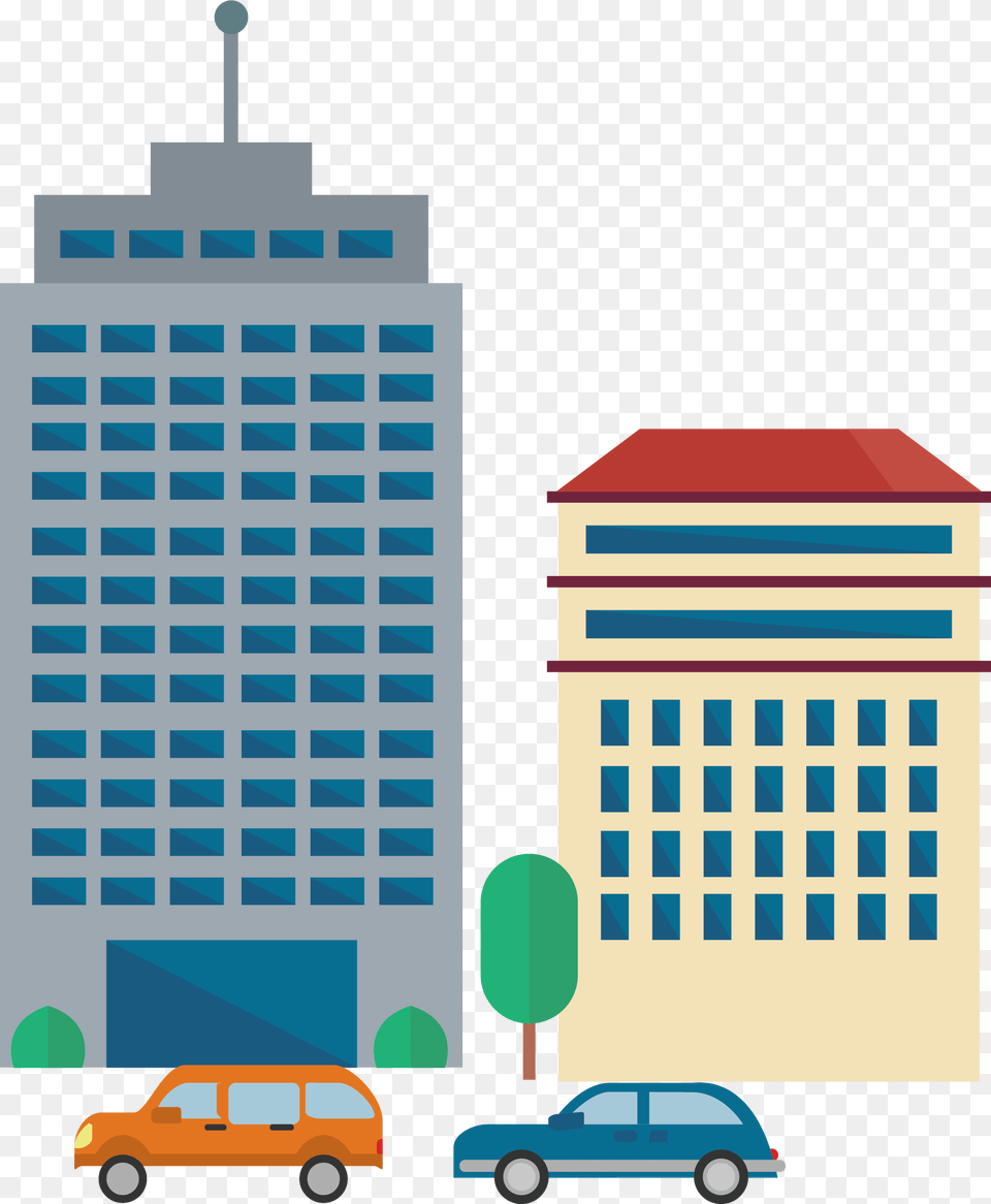 Office Building Skyscraper Cartoon Building Cartoon, Architecture, Office Building, Neighborhood, Urban Png Image