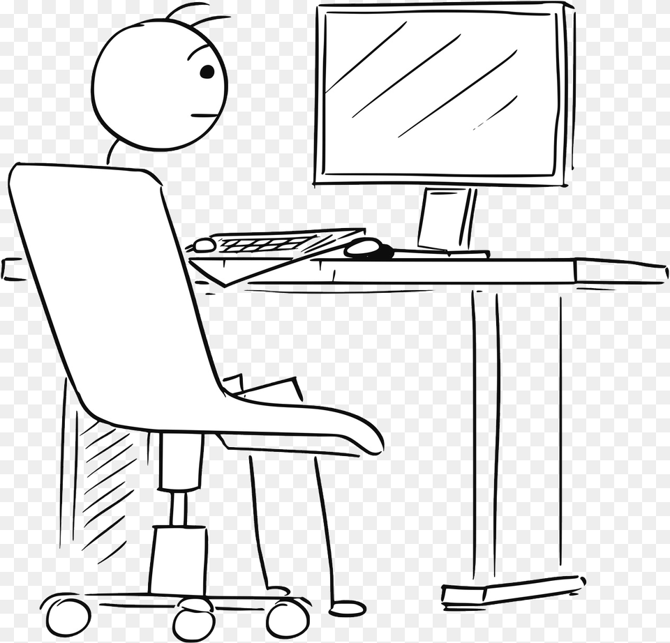 Office Chair, Computer, Desk, Electronics, Furniture Free Transparent Png