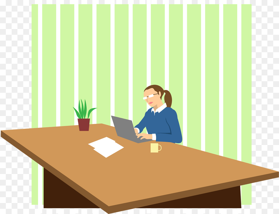 Office Clipart, Table, Furniture, Plant, Adult Png