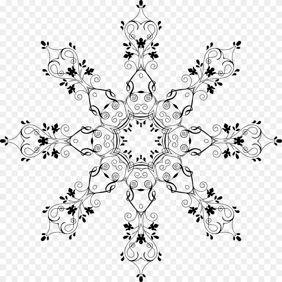 Office Clipart Big Snowflake, Gray Free Png