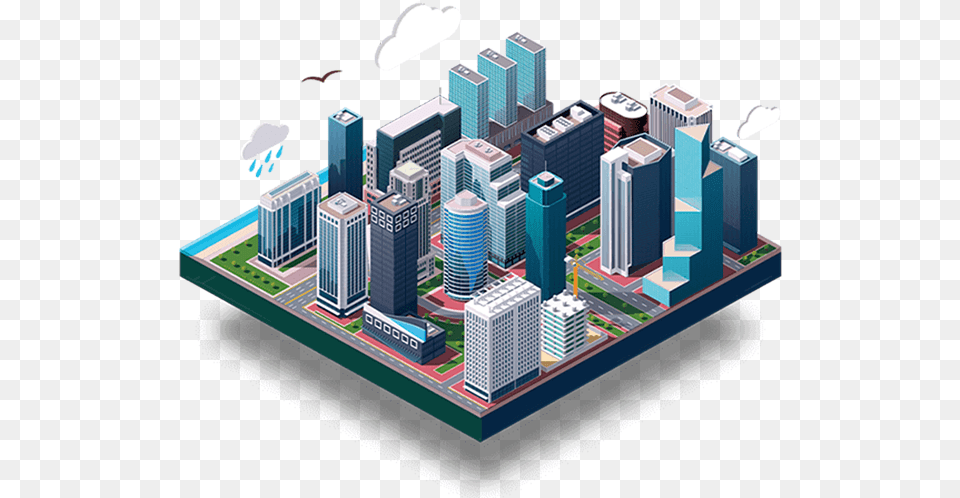 Office Clipart Commercial Building Isometric Illustration City, Architecture, High Rise, Metropolis, Urban Free Png Download