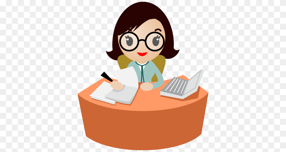 Office Clipart Group, Reading, Person, Table, Furniture Png Image
