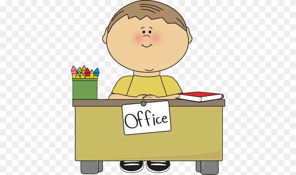 Office Clipart School Office Clipart, Person, Reading, Furniture, Table Png Image