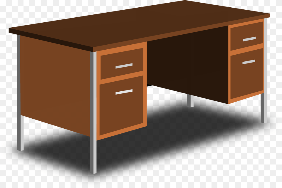 Office Desk Clip Art, Furniture, Table, Mailbox, Computer Png Image