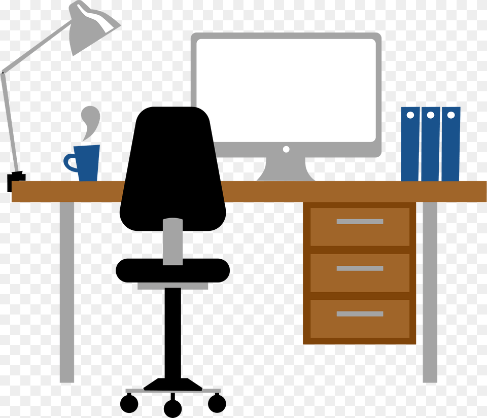 Office Desk Clipart, Furniture, Table, Computer, Electronics Free Png Download