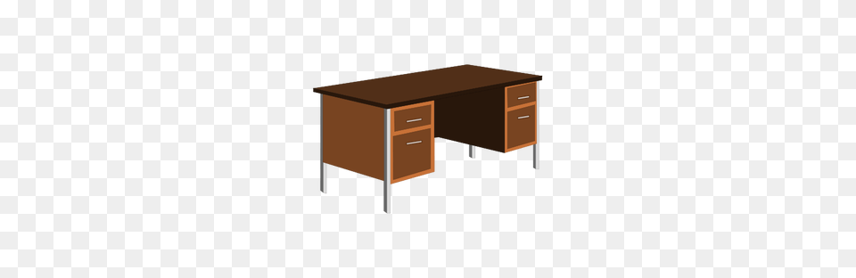 Office Desk Vector Clip Art, Furniture, Table, Drawer, Computer Free Png