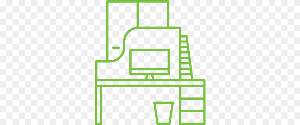 Office Furniture Line Art, Desk, Table, Computer, Electronics Free Transparent Png