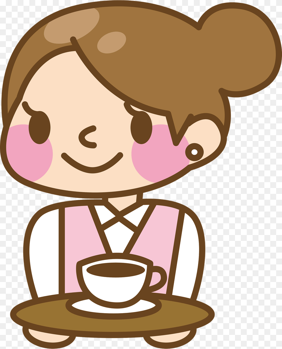 Office Lady Is Drinking Coffee Clipart, Cup, Cutlery Png Image
