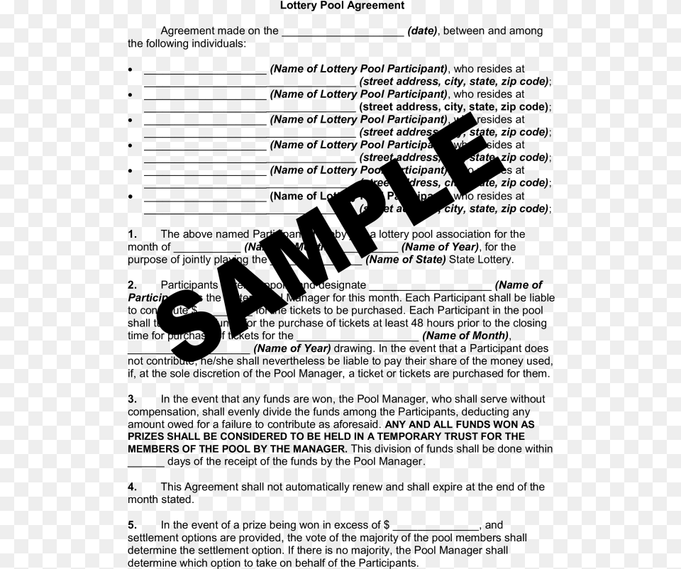 Office Lottery Pool Contract Template Editable Thank Tattoo Customer Contracts, Gray Png