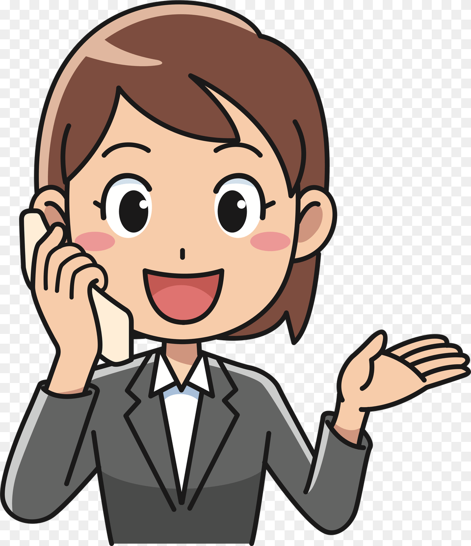 Office Man Clipart Person On Phone Clipart, Baby, Formal Wear, Comics, Book Png