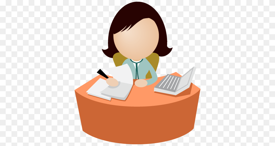 Office Management Clipart Look, Person, Reading, Sitting, Table Free Transparent Png