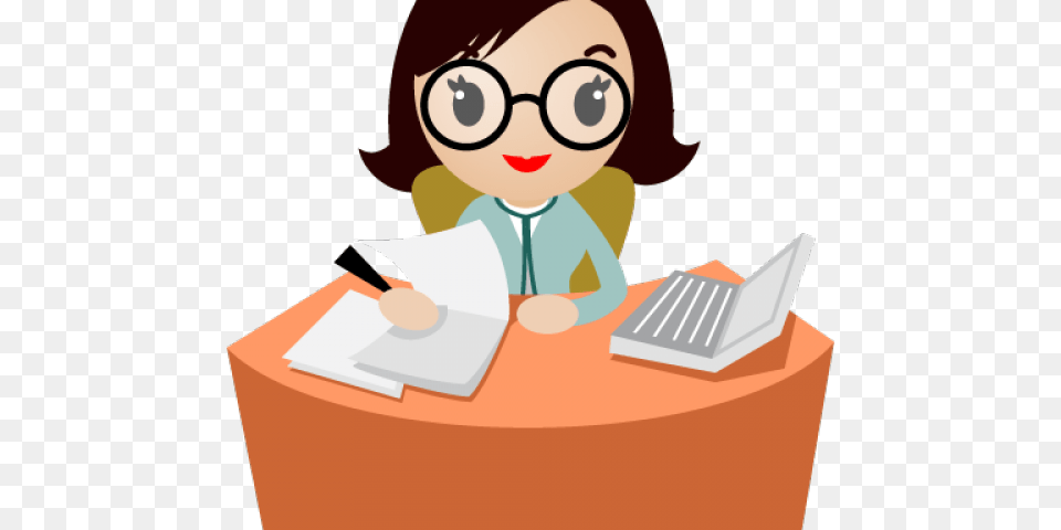Office Management Clipart Secretary, Reading, Person, Conversation, Interview Png Image