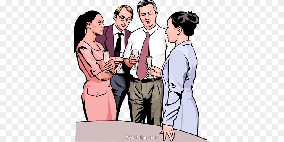 Office Party Discussion Royalty Vector Clip Art Illustration, Accessories, Tie, Person, Woman Free Transparent Png