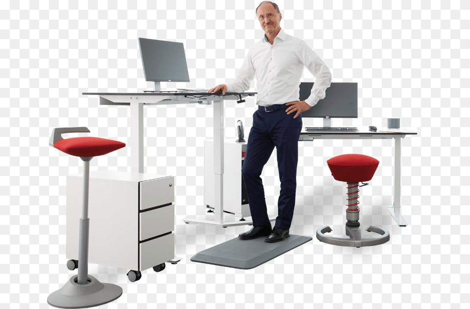Office People Aeris Active Office Bar Stool Aeris Gmbh, Table, Desk, Furniture, Person Free Png Download