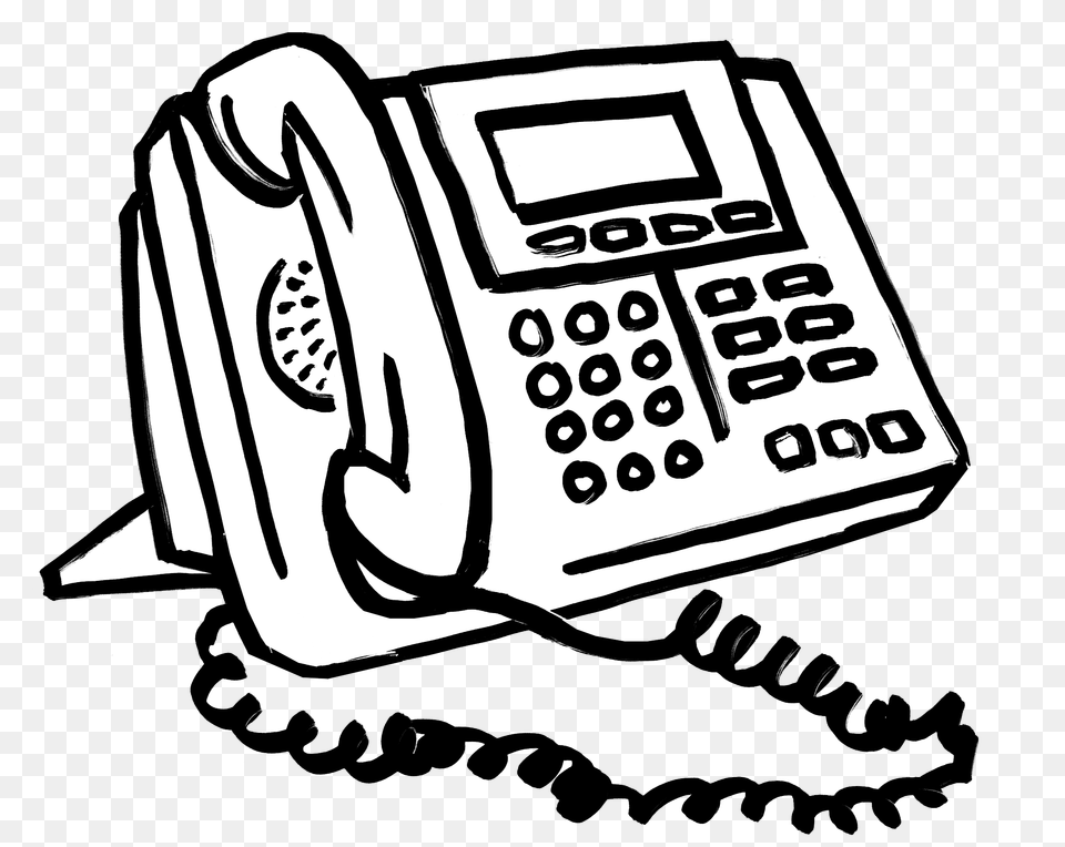 Office Phone Animation Pricing Quote Telephone Cartoon Black And White, Electronics Free Png Download