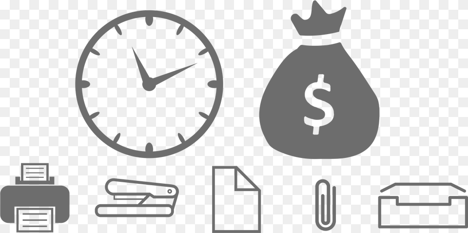 Office Supplies Actors Save Money Actor Life Hack Icon Afternoon, Stencil, Analog Clock, Clock, Machine Png Image