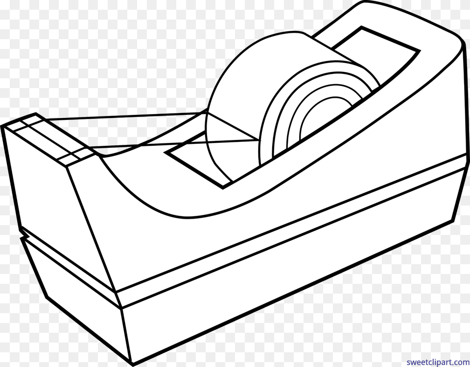 Office Tape Dispenser Lineart Clip Art, Paper Free Transparent Png