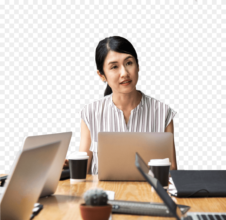 Office Woman Accounting Director, Executive, Person, Computer, Cup Free Png Download