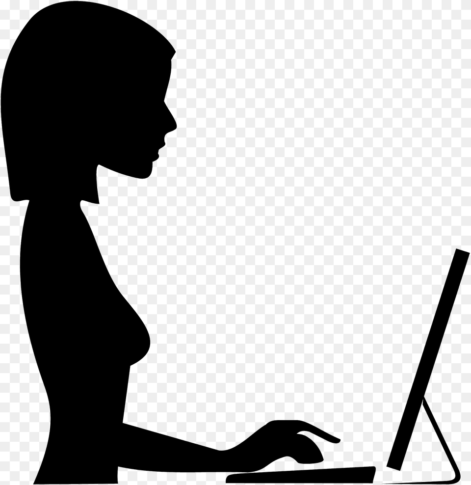 Office Woman Silhouette, Adult, Person, Female, Laptop Free Transparent Png
