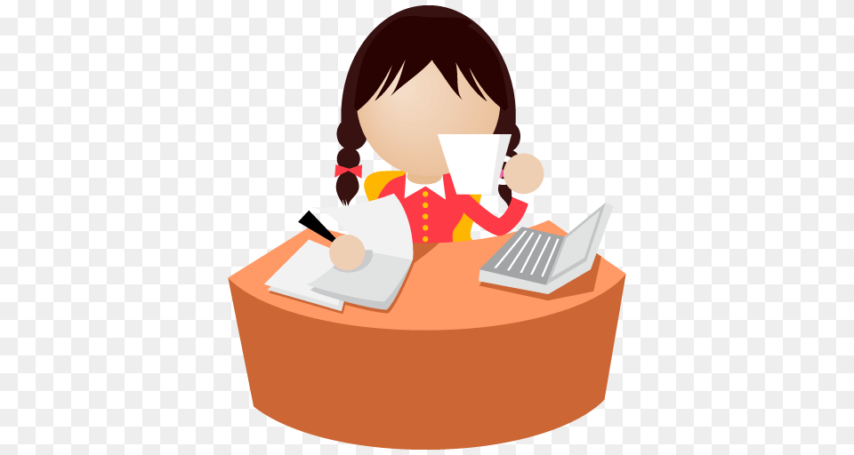 Office Women Yellow Icon, Reading, Person, Table, Furniture Free Png
