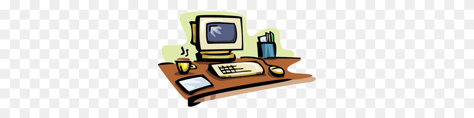Office Work Cliparts, Computer, Pc, Furniture, Electronics Png Image