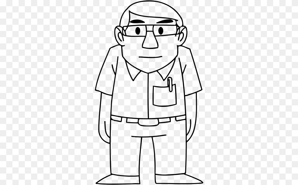 Office Worker Cartoon, Gray Free Transparent Png