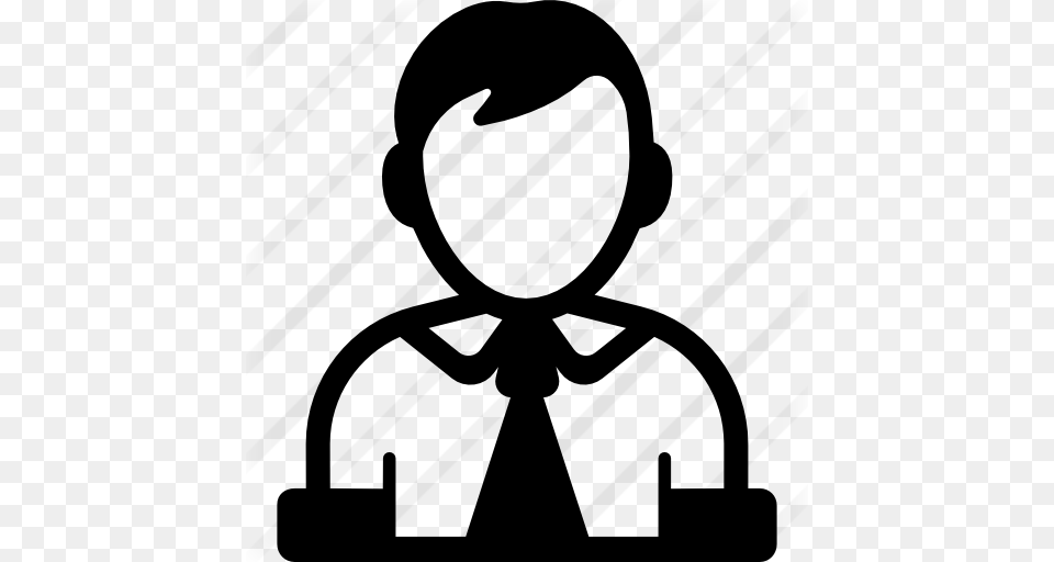 Office Worker Silhouette, Gray Png