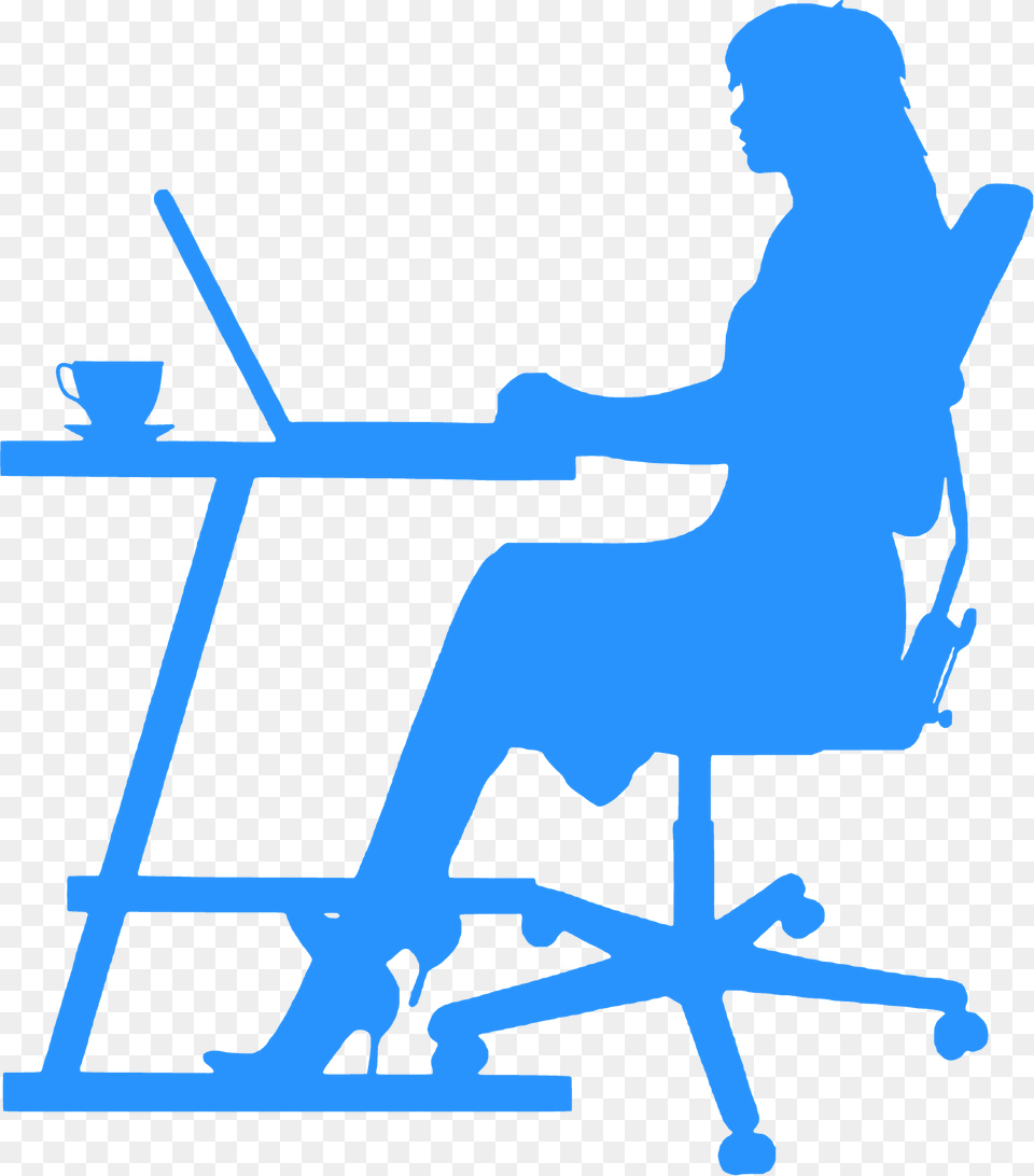 Office Worker Silhouette, Person, Sitting, Furniture Free Transparent Png