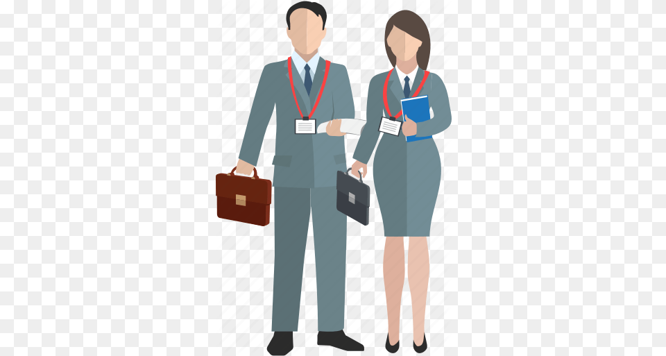 Office Workers Icon Couple In Office Uniform, Bag, Formal Wear, Suit, Clothing Free Png Download