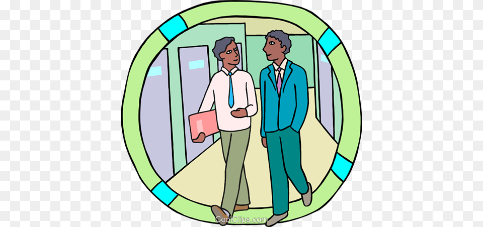 Office Workers Walking Down The Hall Royalty Vector Clip Art, Accessories, Tie, Formal Wear, Adult Free Png