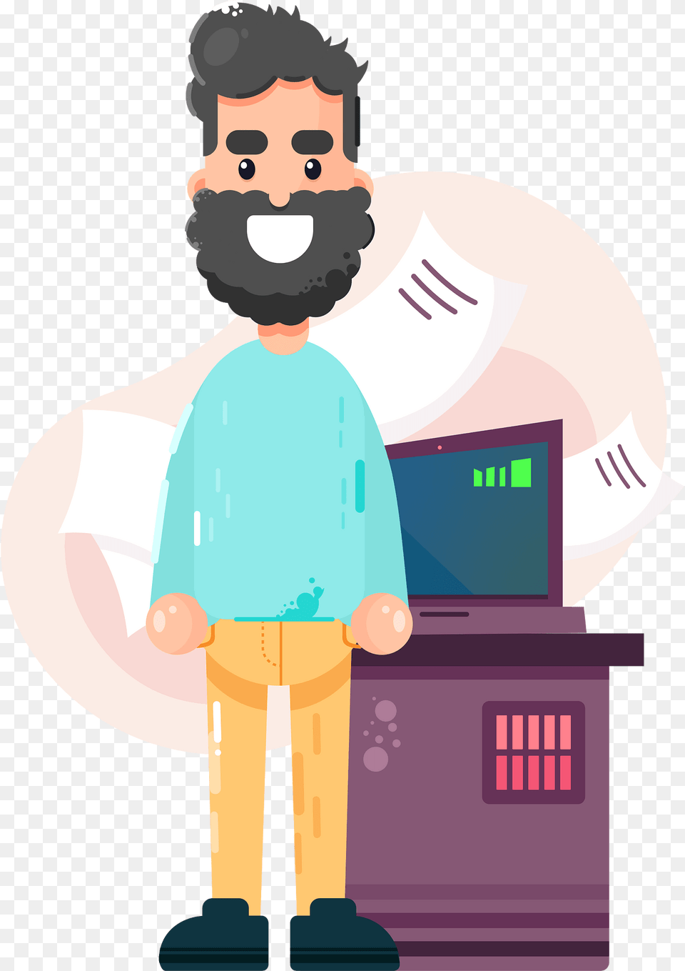 Office Writer Man Smiling Clipart, Adult, Male, Person, Face Png Image