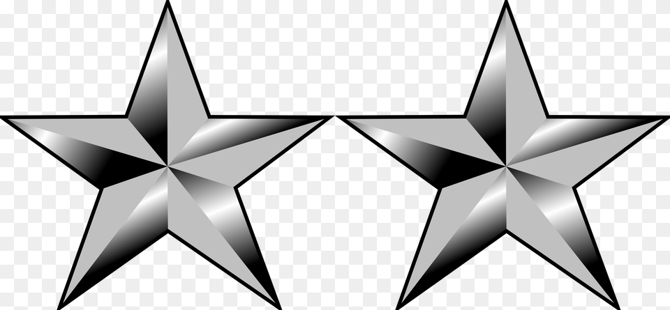 Officer O8 Insignia Two Star General Rank, Star Symbol, Symbol Free Png