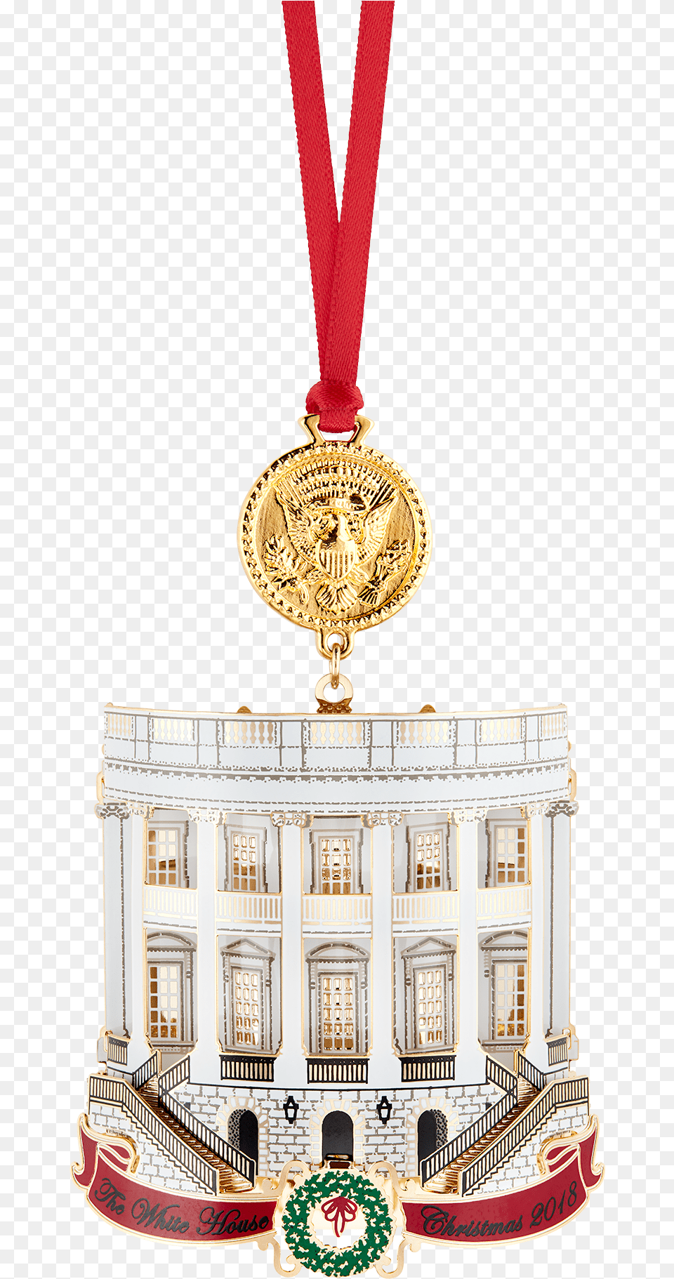 Official 2018 White House Christmas Ornament 2018 White House Christmas Ornament, Gold, Architecture, Building, Accessories Png