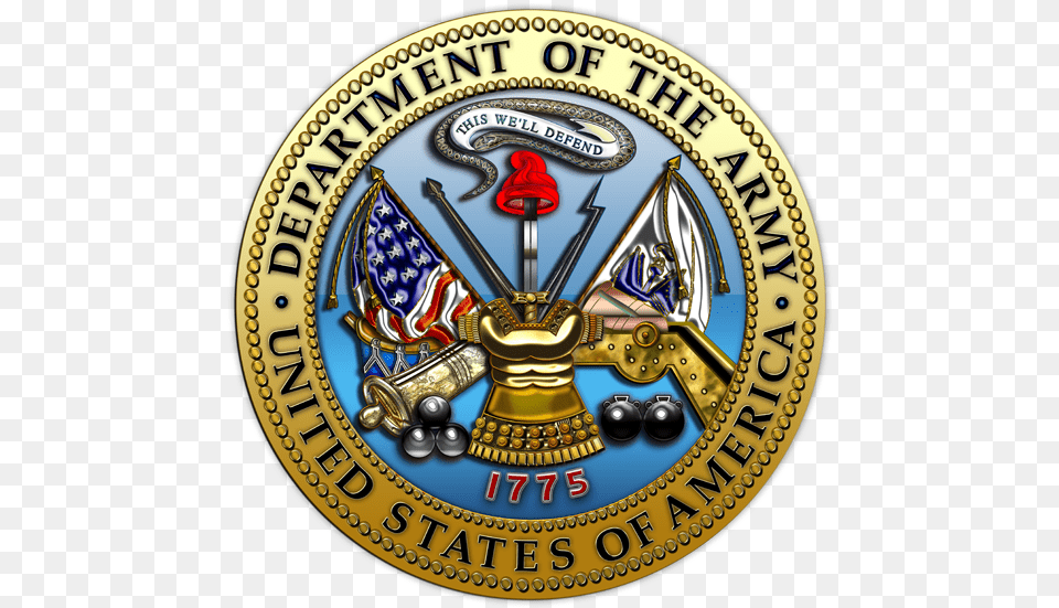 Official Army Logo Us Army Seal, Badge, Symbol, Emblem, Disk Free Png Download