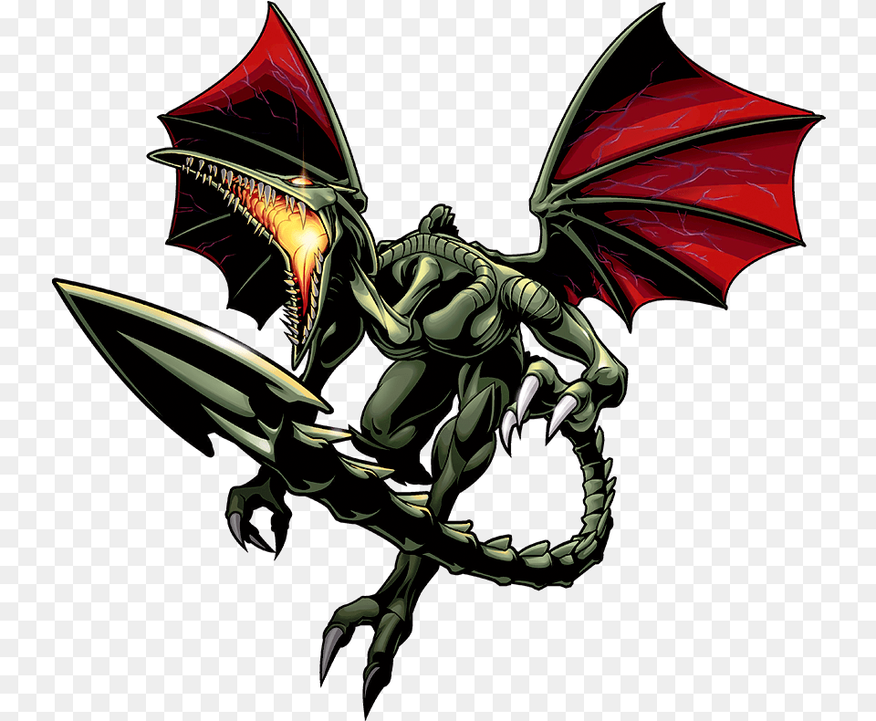 Official Artwork Of Ridley As He Appears In Metroid, Dragon, Person Free Png Download