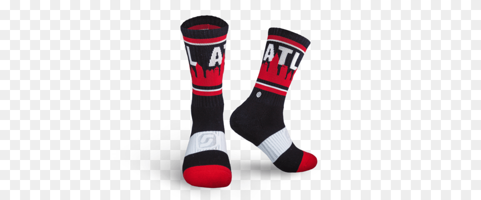 Official Atlanta Skyline Socks For Falcons Hawks And Braves Fans, Clothing, Hosiery, Sock Png Image