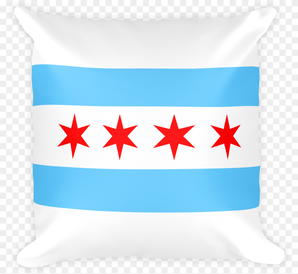 Official Chicago Flag, Cushion, Home Decor, Pillow Png